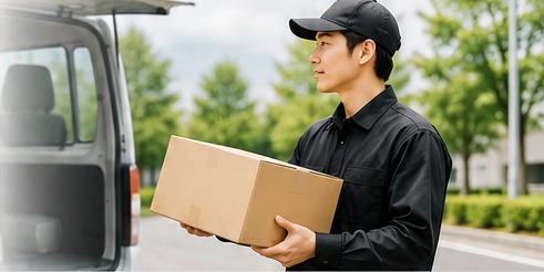 配送スタッフが荷物を持つイメージ
